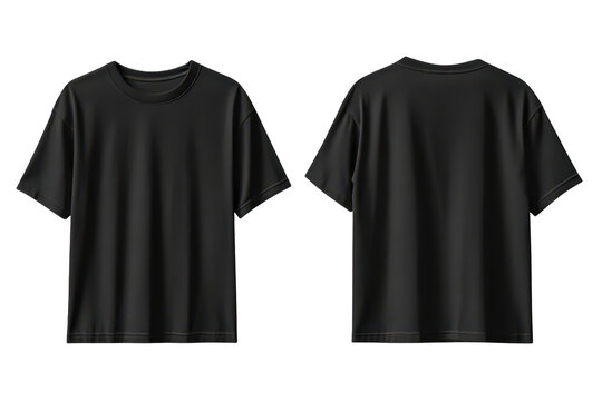 Black t-shirt template for business branding  frt and back in a neutral setting