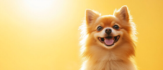 Obraz premium Pomeranian Dog Smiling Half Portrait in Natural Daylight