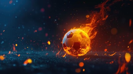 Obraz premium Fiery Soccer Ball in Rapid Motion