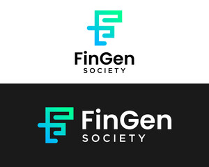 Fototapeta premium Letter FS monogram financial technology logo design.