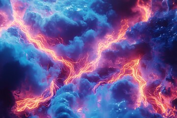 Ethereal Lightning in a Colorful Cloudscape