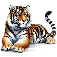 Obraz premium tiger on a white background