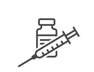 vaccine line icon. vaccination and disease prevention symbol. isolated vector image in simple style