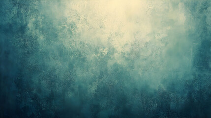 Fototapeta premium Abstract Teal and Beige Grunge Textured Background with a Light Source in the Center