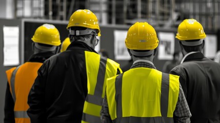 Construction Workers in Yellow Hard Hats