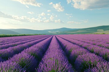 Obraz premium Breathtaking Lavender Field Under a Clear Sky