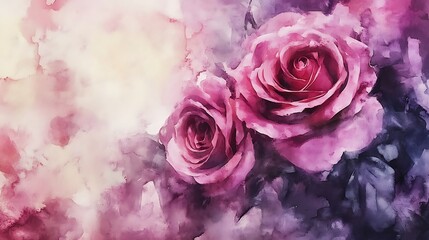 Watercolor flowers for design card, postcard, textile, flyer