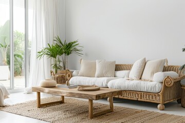 Neutral Living Room Decor Creates Cozy Minimalist Interior Design with Natural Elements