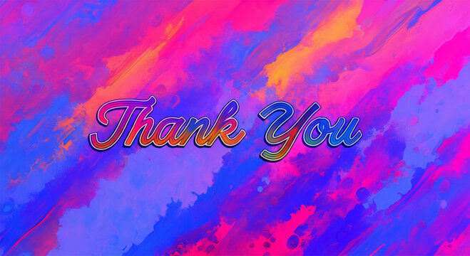 Vibrant Thank You Card Message, Grateful Appreciation Sign,  Expression of Grateful Gratitude
