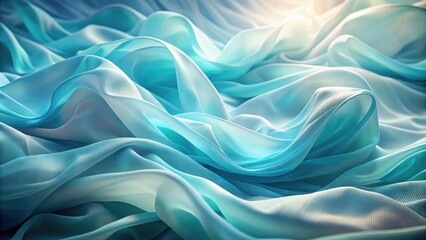 Obraz premium Abstract Flowing Blue Fabric with Delicate Wrinkles and a Soft, Glowing Light