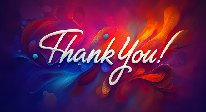 Vibrant Thank You Card Message, Grateful Appreciation Sign,  Expression of Grateful Gratitude