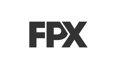 FPX logo design template with strong and modern bold text. Initial based vector logotype featuring simple and minimal typography. Trendy company identity.