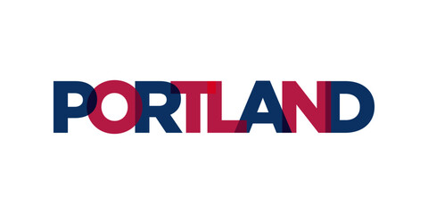 Portland, Oregon, USA typography slogan design. America logo with graphic city lettering for print and web.