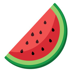 Slice of watermelon with seeds vector illustration and vibrant colors