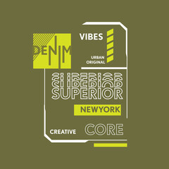 Denim Superior Newyork Typography urban original t shirt design