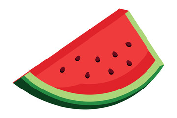 Slice of watermelon with seeds vector illustration and vibrant colors