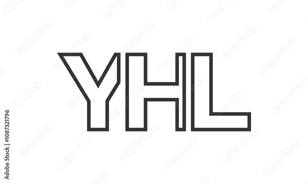 Fototapete yhl logo design template with strong and modern bold text. initial based vector logotype featuring s
