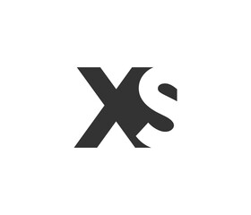 XS creative geometric initial based modern and minimal logo. Letter x s trendy fonts.