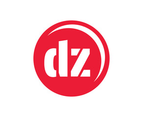 DZ sport emblem or team logotype. Ball logo with a combination of Initial letter D and Z for balls shop, sports company, training, club badge.