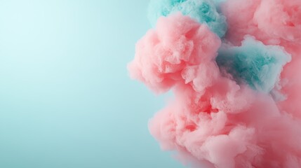 Light and airy pink and blue pastel clouds evoke a sense of serenity and whimsical charm, reminiscent of joyful dreams and artistic imagination.