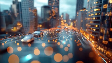 Obraz premium Smart Urban Landscape with Interactive Elements