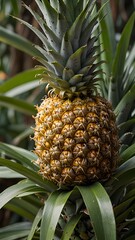 Close up of single pineapple 