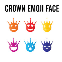 crown emoji face logo design 