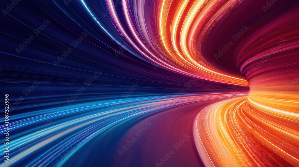 Wall mural abstract motion blur of vibrant colors creating a dynamic and energetic background suitable for futu