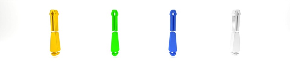 Colorful Screwdriver icon isolated on white background. Service tool symbol. Minimalism concept. 3D render illustration