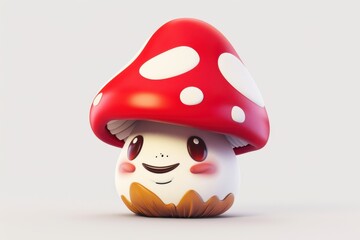 Cute Mushroom Smiles: A 3D Animation Delight