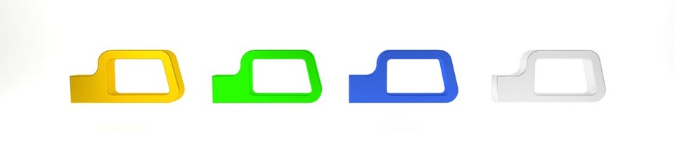 Fototapeta premium Colorful Car mirror icon isolated on white background. Minimalism concept. 3D render illustration