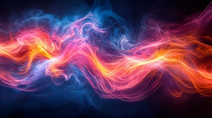 Obraz premium Abstract colorful waves of light in vibrant swirling patterns