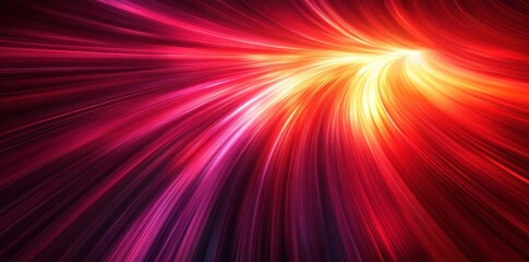 Abstract Swirling Red and Yellow Lines Leading to White Light