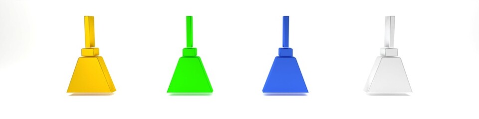 Colorful Chandelier icon isolated on white background. Minimalism concept. 3D render illustration