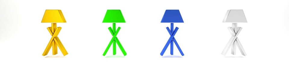 Colorful Floor lamp icon isolated on white background. Minimalism concept. 3D render illustration
