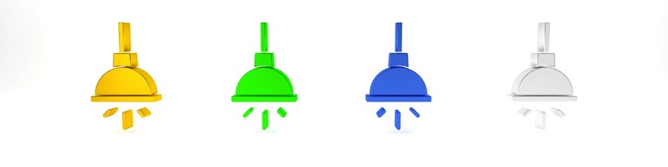 Colorful Chandelier icon isolated on white background. Minimalism concept. 3D render illustration