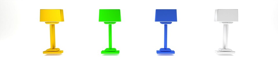 Colorful Floor lamp icon isolated on white background. Minimalism concept. 3D render illustration