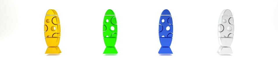 Colorful Floor lamp icon isolated on white background. Minimalism concept. 3D render illustration