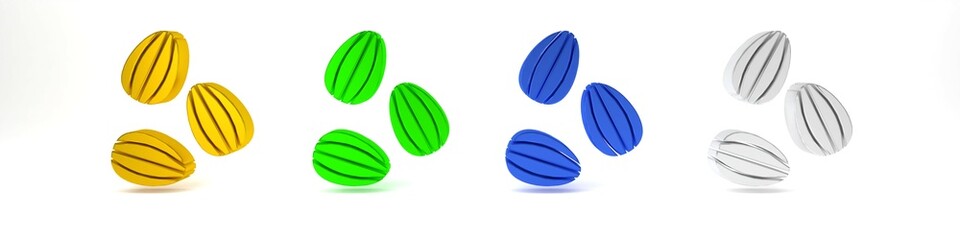 Colorful Seeds of a specific plant icon isolated on white background. Minimalism concept. 3D render illustration