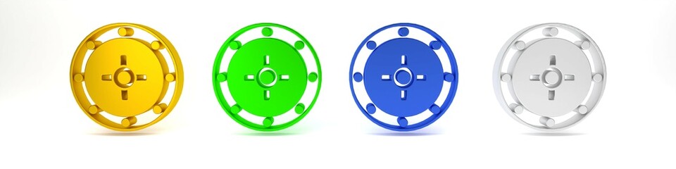 Colorful Safe icon isolated on white background. The door safe a bank vault with a combination lock. Reliable Data Protection. Minimalism concept. 3D render illustration