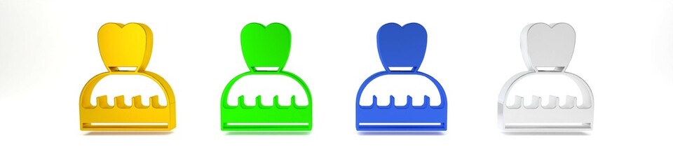 Colorful Woman dress icon isolated on white background. Clothes sign. Minimalism concept. 3D render illustration
