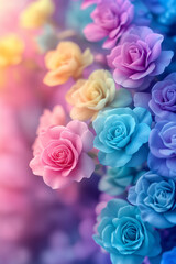 Rainbow colored roses