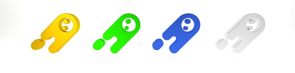 Colorful Comet falling down fast icon isolated on white background. Minimalism concept. 3D render illustration