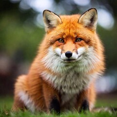 Obraz premium fluffy fox close up