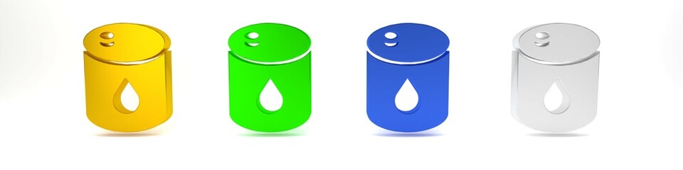 Colorful Barrel oil icon isolated on white background. Minimalism concept. 3D render illustration