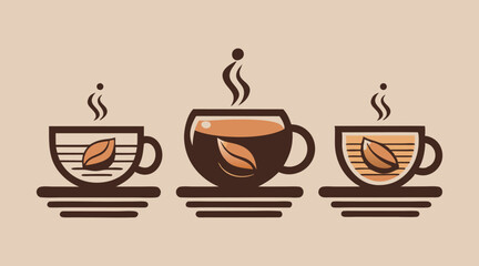 steaming coffee cups with leaf designs on saucers