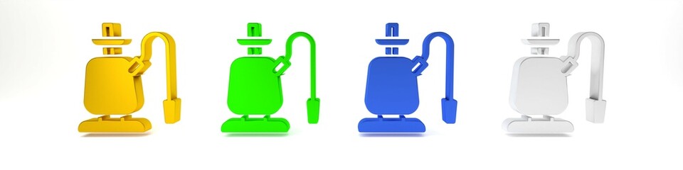 Colorful Hookah icon isolated on white background. Minimalism concept. 3D render illustration