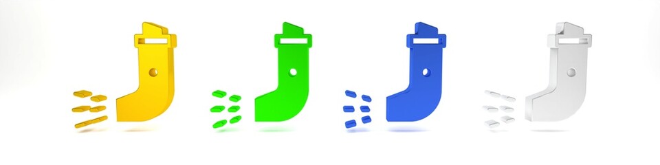 Colorful Inhaler icon isolated on white background. Breather for cough relief, inhalation, allergic patient. Minimalism concept. 3D render illustration