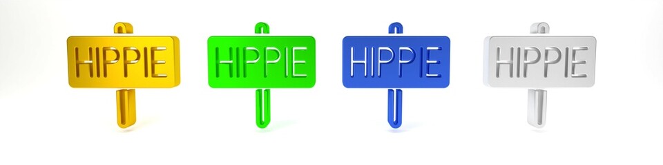 Colorful Peace icon isolated on white background. Hippie symbol of peace. Minimalism concept. 3D render illustration