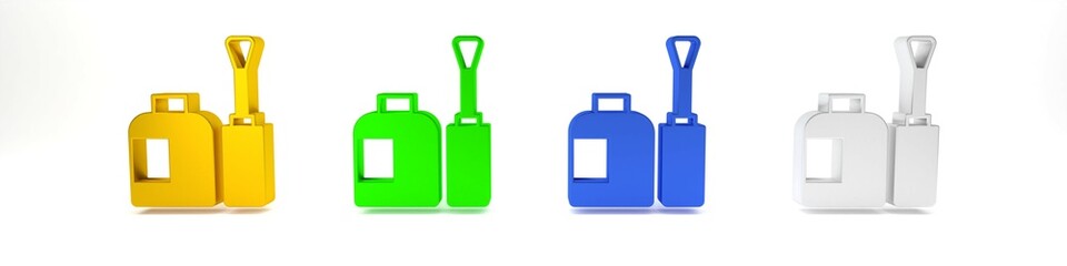 Colorful Bottle of nail polish icon isolated on white background. Minimalism concept. 3D render illustration